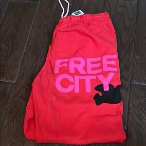 freecity Red Sweatpants for Effortless Style